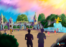 Daniele_Celva_illustrazione_artwork_parco_dvivertimenti-idea_ingresso_Gardaland